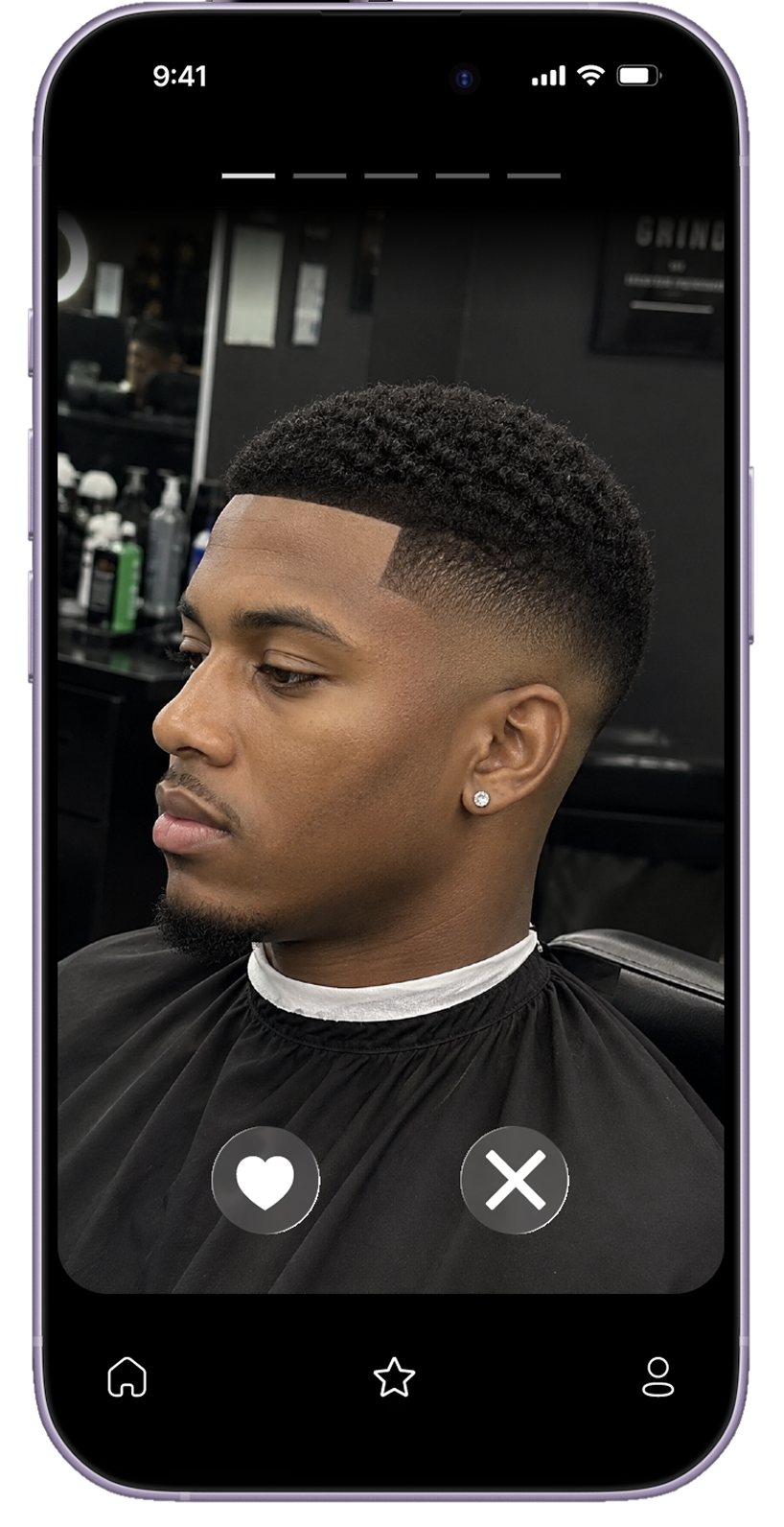 LOOKBOOK app preview showing a fresh fade haircut